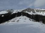 Übersicht über die Schneelage im Bereich der Schlepplift - Bergstation