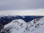 Blick zum Schrockengrat und Skigebiet Höss; Nebel in OÖ