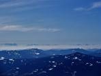 Ausgezeichnete Fernsicht an diesem Tag: links Steiner Alpen, mittig Koschuta, rechts Julische Alpen