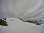 Blick zurück zum Wiesbachhorn von der Klockerin, Hohe Schichtbewölkung verhinderte Auffinden über 3100 m