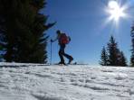 Aufstieg entlang der Skiroute von der Brunnalm zur Bergstation des Sonnleitenliftes